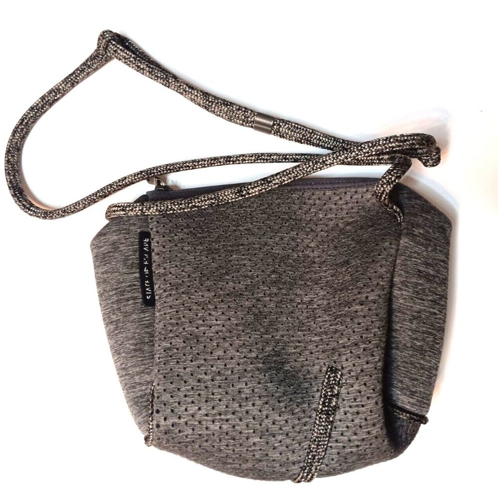 State of Escape Festival Crossbody Bag Purse, Charcoal Gray Rope Strap Zip Close